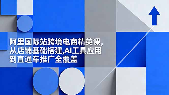 阿里国际站跨境电商精英课，从店铺基础搭建,AI工具应用到直通车推广全覆盖-摇钱树
